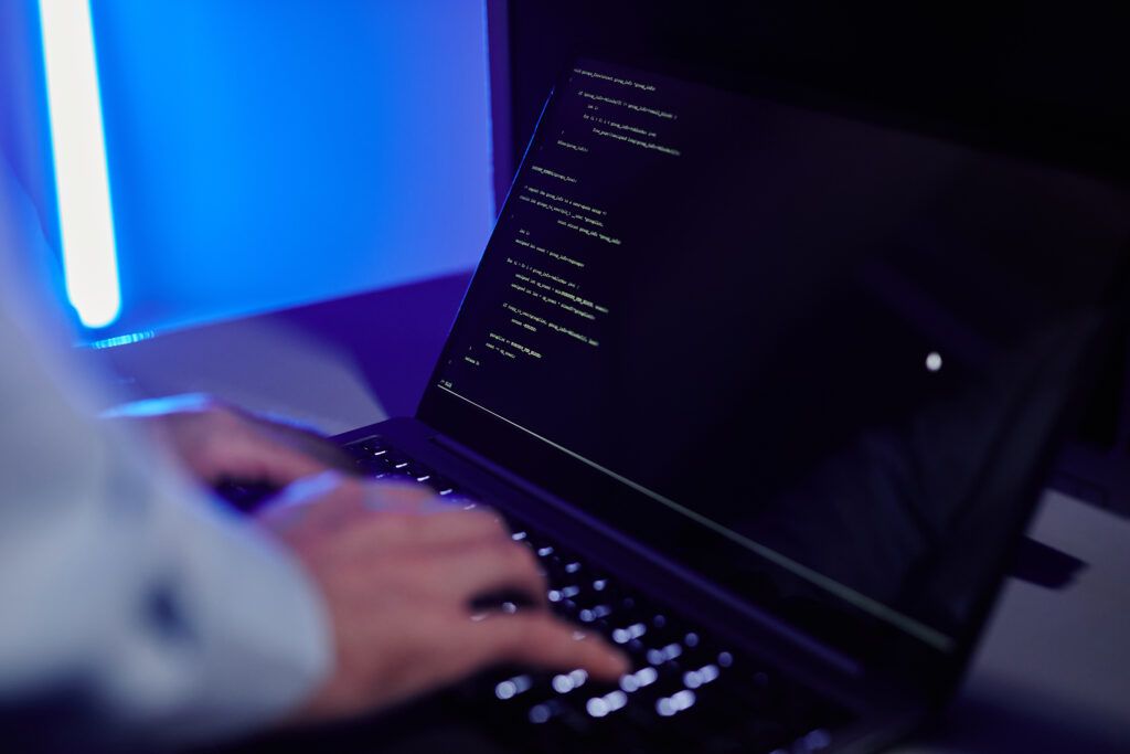 Man Setting Up Computer Network